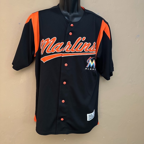 Miami Marlins Embroidered Jersey Medium 38-40 Gently worn AUTHENTIC MLB merch - Picture 1 of 3